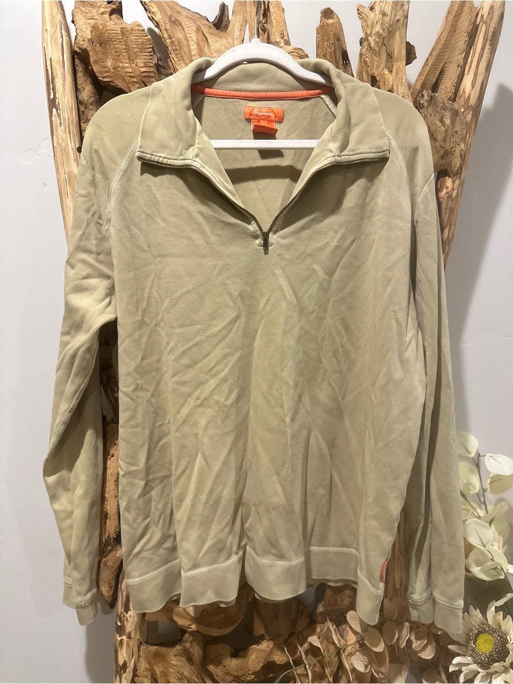 Women’s Half-Zip Sweater Pullover - Light tan